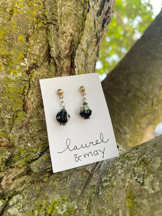 Stained Pearl Earrings