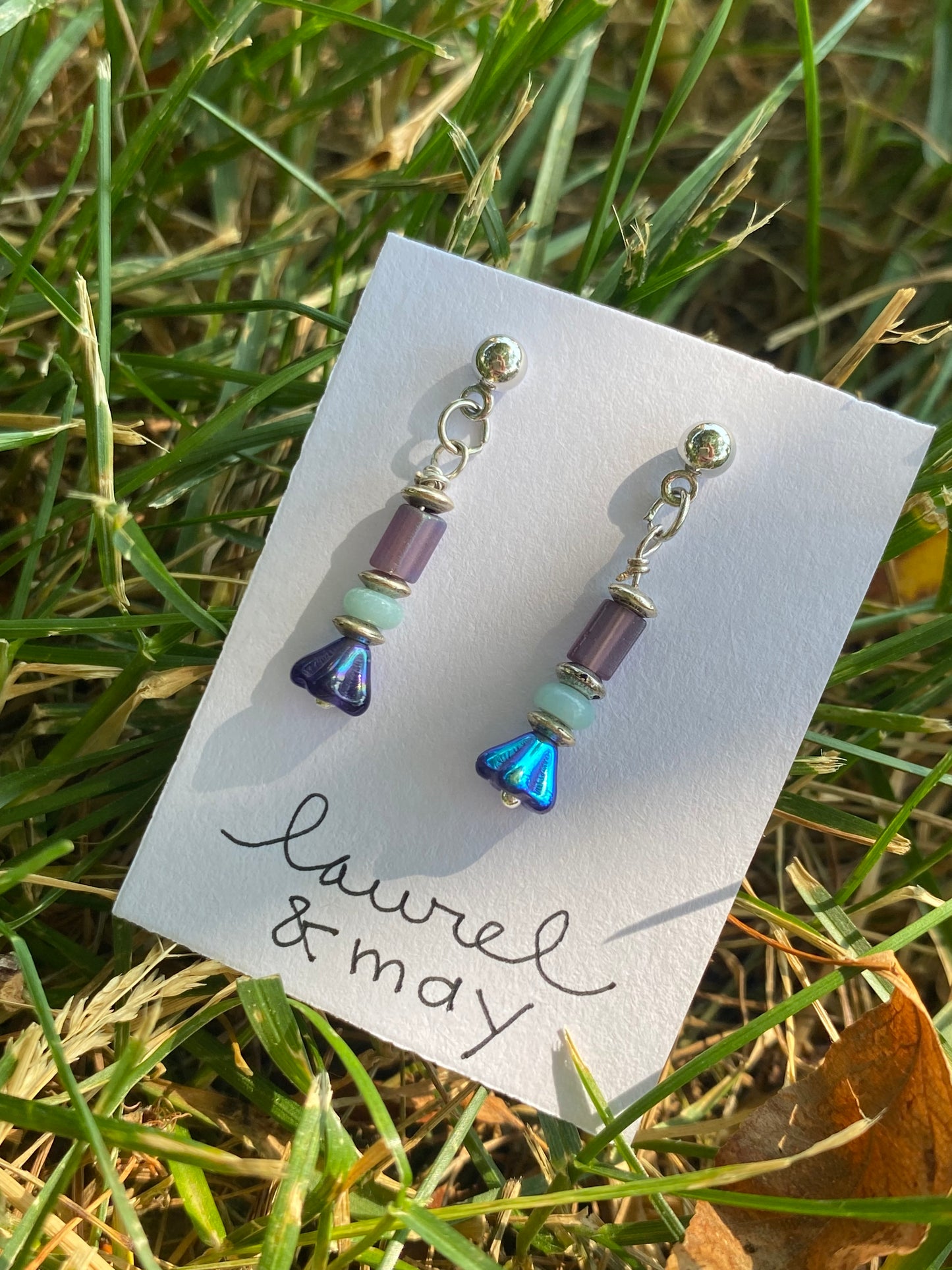 Blue&Purple Flower Earrings