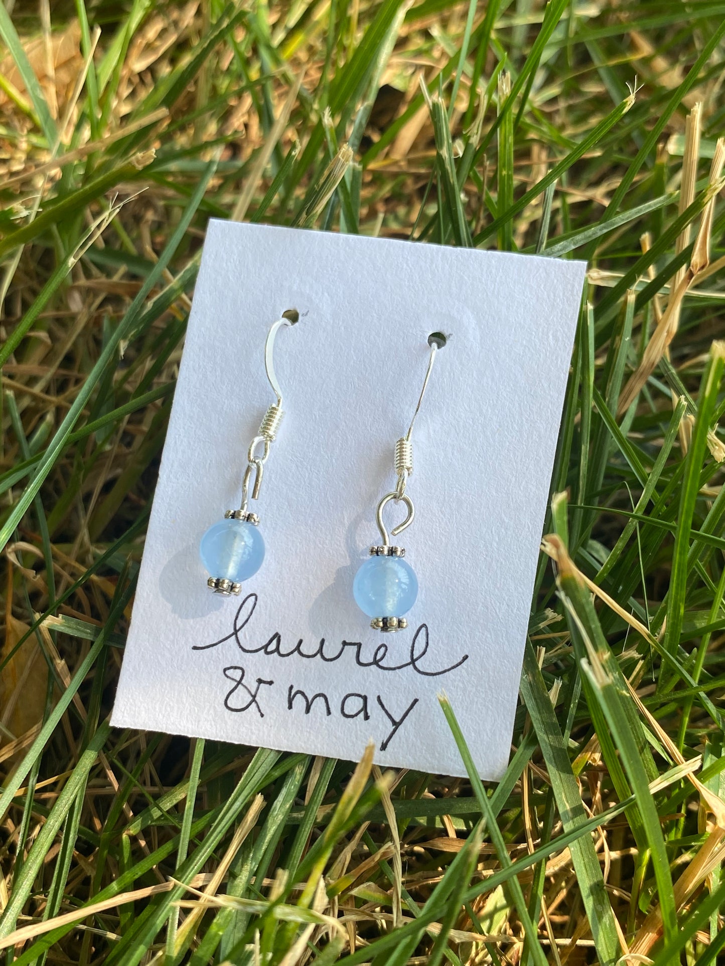 Baby Blue Dangly Earrings